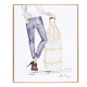 Colleen Karis “Girl With Gold Luggage” Wall Art